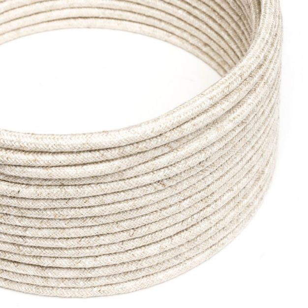 Creative Cables - textielsnoer - per 100 cm -  natuurlijk linnen