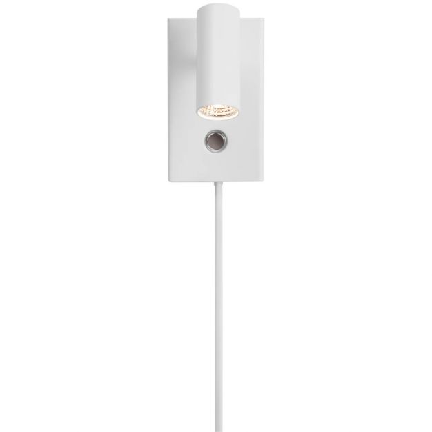 Nordlux Omari - opbouw wandlamp met schakelaar - 7 x 12 x 12 cm - 3 stappen dimmer - 3,2W LED incl. - wit 