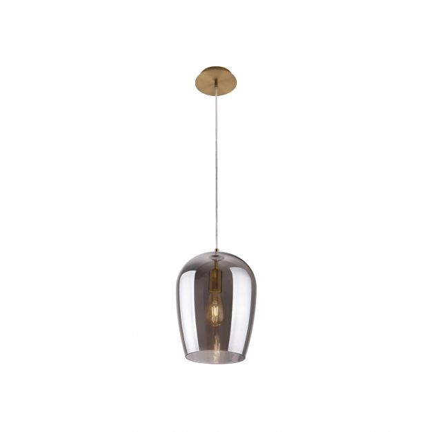 Maxlight Zimba - hanglamp - Ø 24 x 122 cm - gerookt glas
