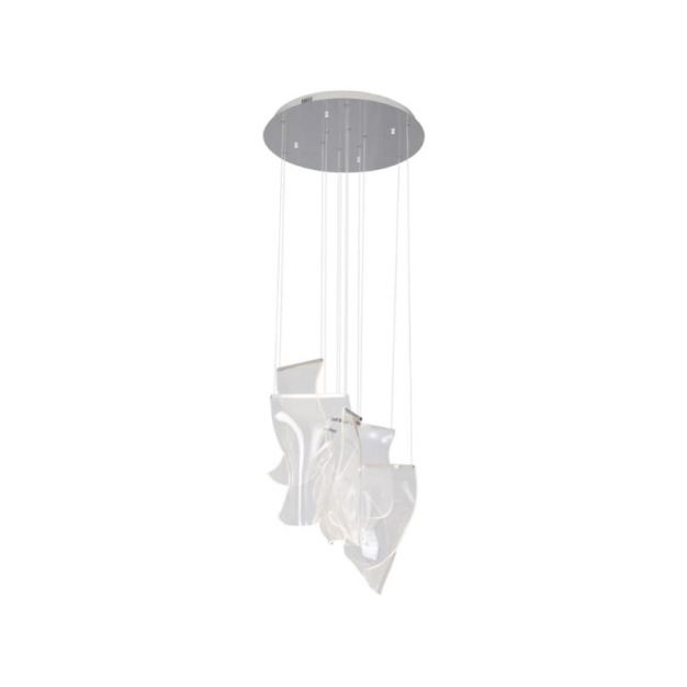 Maxlight Silk - hanglamp - Ø 55 x 180 cm - 15W dimbare LED incl. - chroom