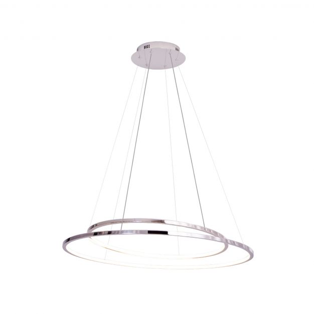Maxlight Queen - hanglamp - Ø 80 x 185 cm - 18W + 25W dimbare LED incl. - chroom