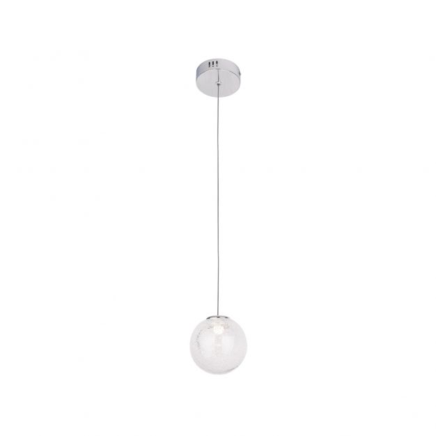 Maxlight Zoe - hanglamp - Ø 9,5 x 180 cm - 1,5W LED incl. - chroom en transparant