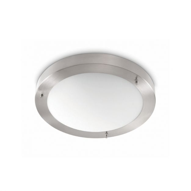 Artdelight Yuca - badkamer plafondverlichting - Ø 30 x 8 cm - 12W LED incl. - IP44 - mat staal