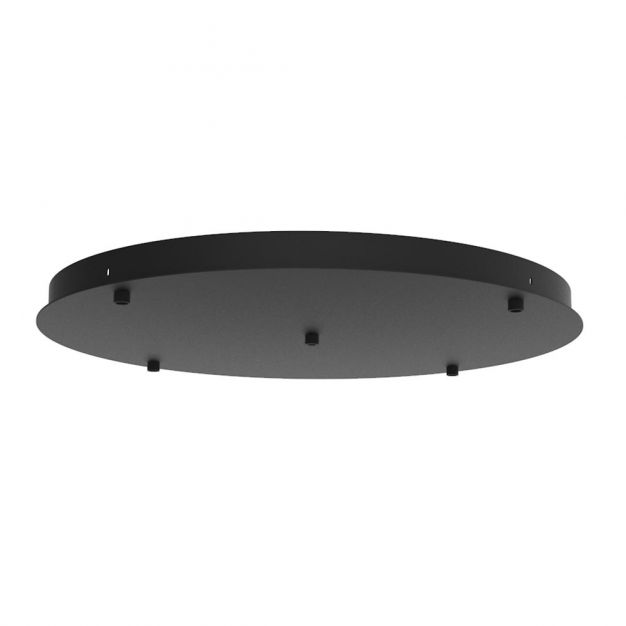 Artdelight Plate - plafondplaat met 5 lichtpunten - Ø50 x 3 cm - zwart