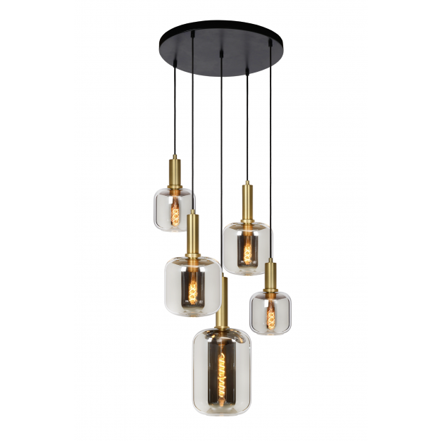 Lucide Joanet - hanglamp 5L - Ø 50 x 218 cm - fumé