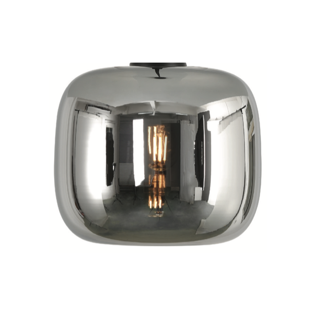 Artdelight Preston - glazen lampenkap - Ø 24 x 20 cm - titan