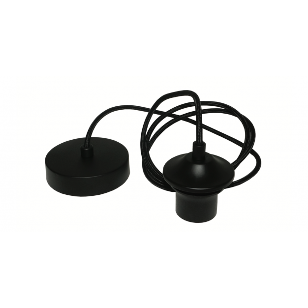 Artdelight Pendel - hanglamp met strijkijzersnoer - Ø 10 x 300 cm - zwart