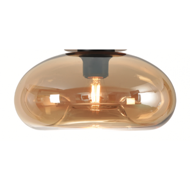 Artdelight Paradise - glazen lampenkap - Ø 28 x 14 cm - amber