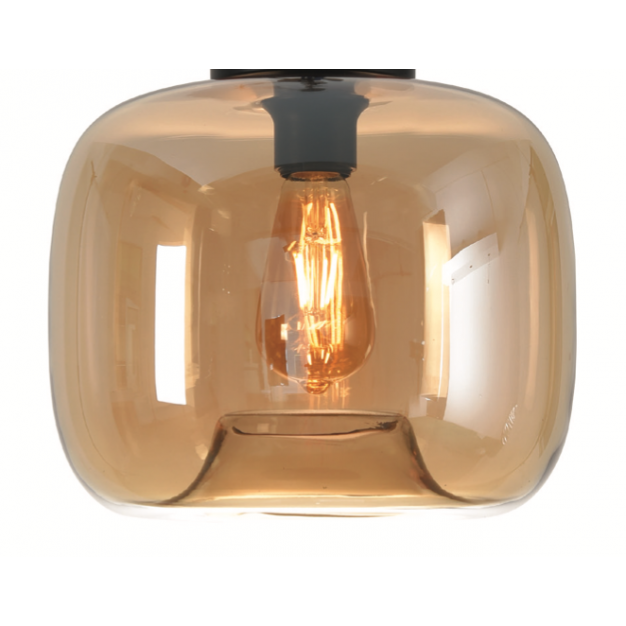 Artdelight Preston - glazen lampenkap - Ø 28 x 26 cm - amber