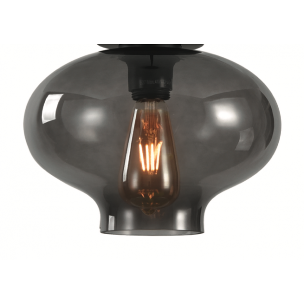 Artdelight Toronto - glazen lampenkap - Ø 26,5 x 18,5 cm - gerookt