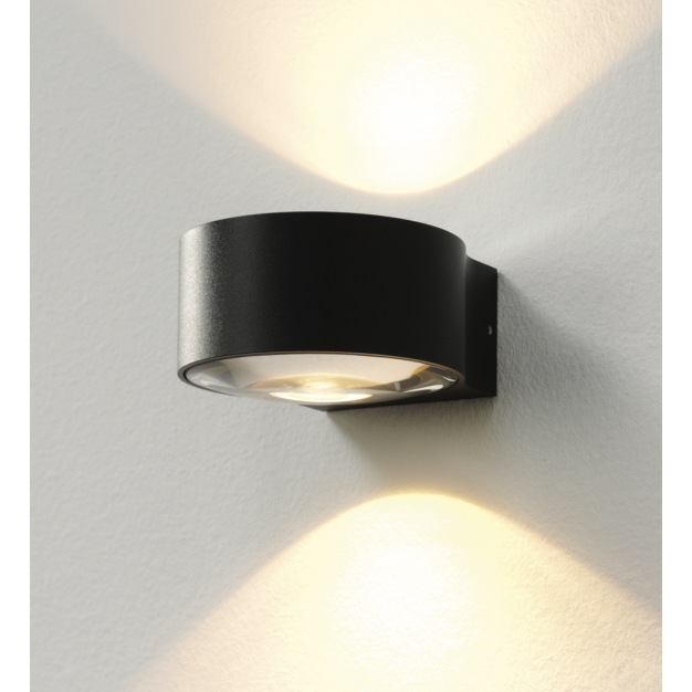 Artdelight Hudson - wandverlichting - 10,5 x 11,8 x 6,5 cm - 2 x 4W dimbare LED incl. - IP54 - zwart
