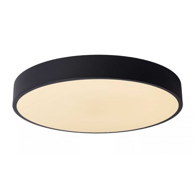 Lucide Unar - plafondverlichting - Ø 39,50 x 5 cm - 24W dimbare LED incl. -  3 stappen dimmer - zwart
