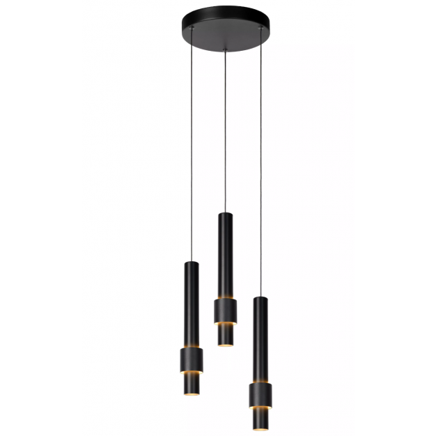 Lucide Margary - hanglamp - Ø 28 x 169 cm - 3 x 4W dimbare LED incl. - zwart