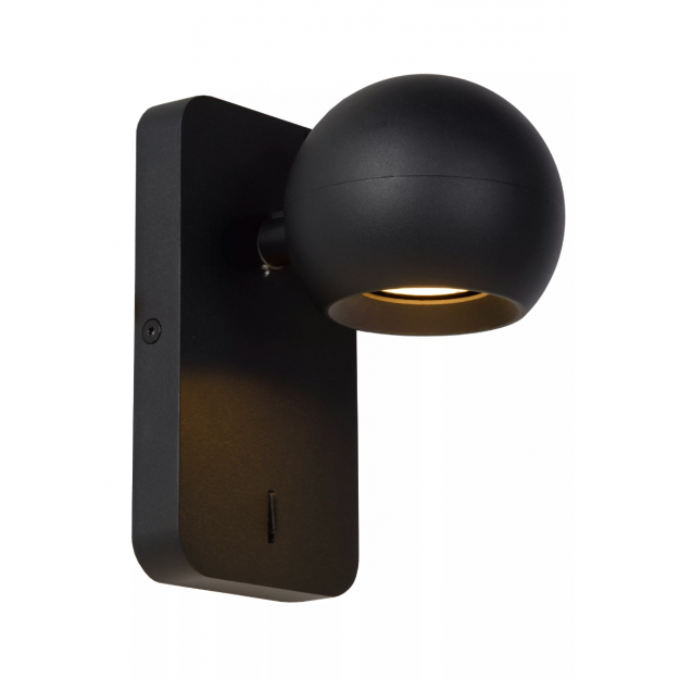 Lucide Favori - wandverlichting met schakelaar - 9 x 11,3 x 16 cm - zwart 