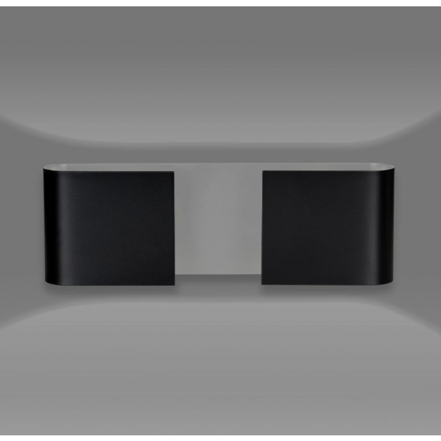 Emibig Duo Black - wandverlichting - 36 x 5,5 x 12 cm - zwart
