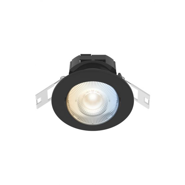 Calex Smart Downlight Black - dimfunctie en instelbare lichtkleur via app - Ø 85 mm, Ø 70 mm inbouwmaat - 5W LED incl. - zwart