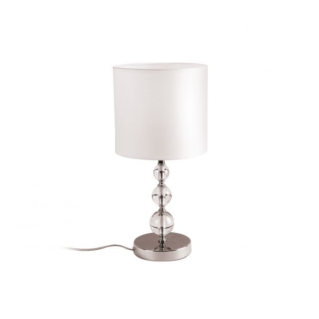 Maxlight Elegance - tafellamp - Ø 22 x 45 cm - chroom en wit