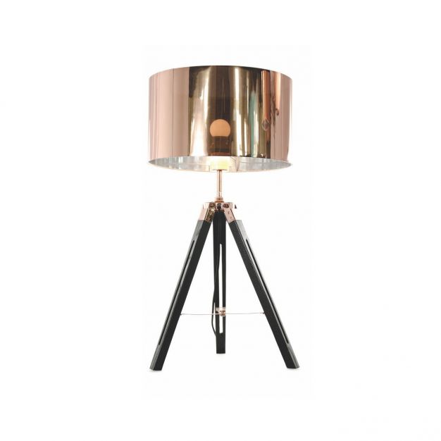 Artdelight Jewel - tafellamp - Ø 35 x 67 cm - zwart en koper