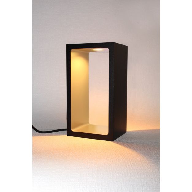 Artdelight Corridor - tafellamp - 18,2 x 10 x 8 cm - 3 stappen dimmer - 6W LED incl. - IP40 - zwart en mat goud