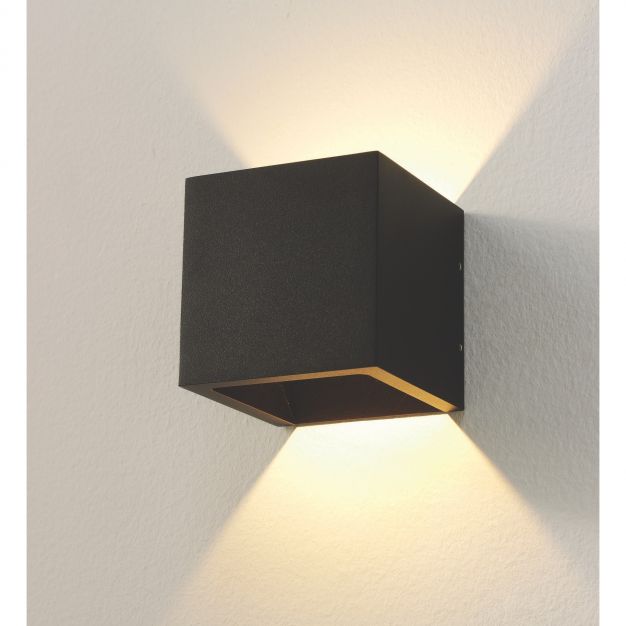Artdelight Cube - buiten wandverlichting - 10 x 10 x 10 cm - 6W dimbare LED incl. - IP54 - zwart