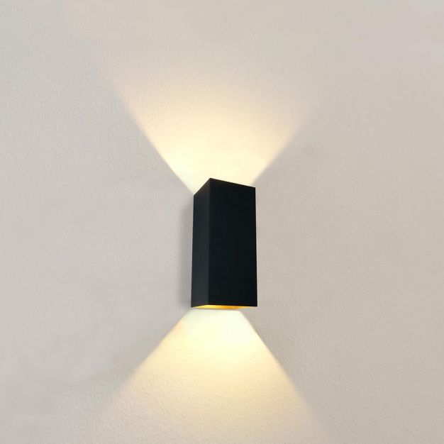 Artdelight Dante XL - wandverlichting - 9 x 10 x 24 cm - zwart en goud