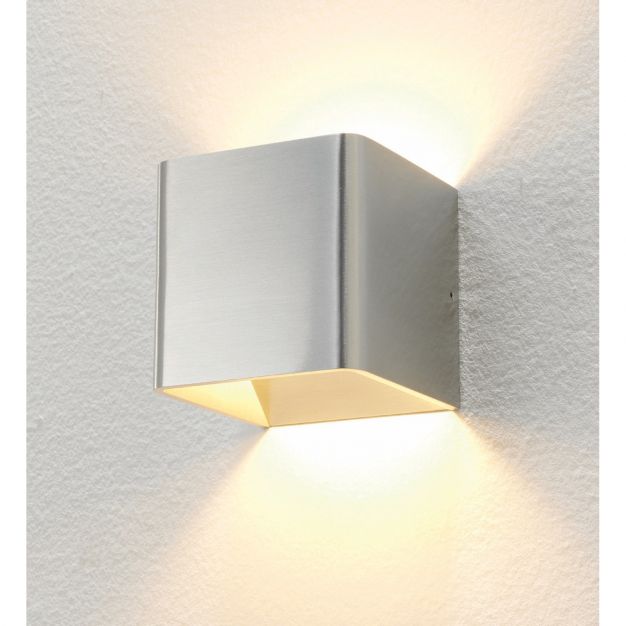 Artdelight Fulda - wandverlichting - 10 x 10 x 10 cm - 6W dimbare LED incl. - aluminium geborsteld