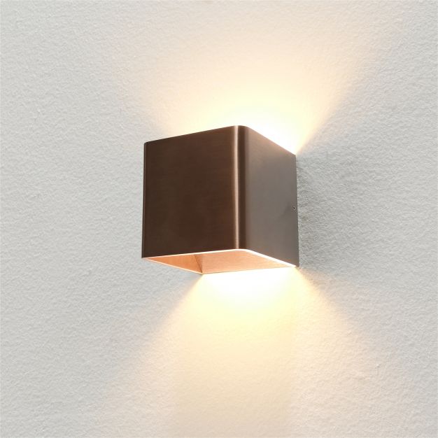 Artdelight Fulda - wandverlichting - 10 x 10 x 10 cm - 6W dimbare LED incl. - brons geborsteld