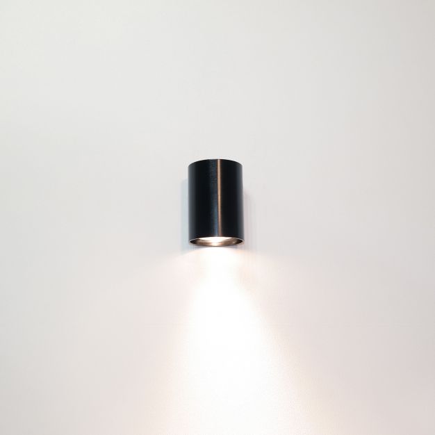 Artdelight Roulo1 - wandverlichting - Ø 6,4 x 9 cm - metallic zwart