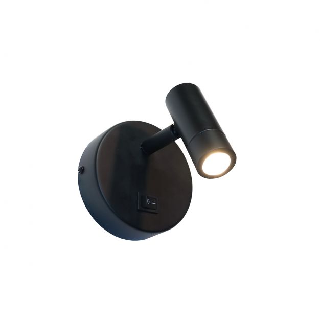 Artdelight Simply - wandverlichting met schakelaar - Ø 10 cm - 3W LED incl. - zwart
