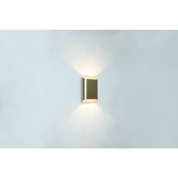 Artdelight Diaz Small - wandverlichting - 4 x 10 x 15 cm - 2 x 3W LED incl. - IP54 - geborsteld goud