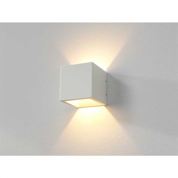 Artdelight Cube - buiten wandverlichting - 10 x 10 x 10 cm - 6W dimbare LED incl. - dim to warm - IP54 - wit