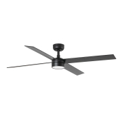 Faro Rudder L 4 - plafondventilator met licht en afstandsbediening - Ø 132 cm - mat zwart en donker walnoot
