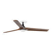 Faro Heywood L - plafondventilator met licht en inbouwrozet - Ø 132 cm - mat zwart en donker walnoot