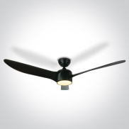 ONE Light Black Body - plafondventilator met licht en afstandsbediening - Ø 132 x 35 cm - 22W LED incl. - zwart