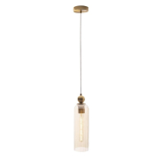 Maxlight Campanila - hanglamp - Ø 11 x 158 cm - messing en amber