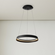 Nova Luce Ormi - hanglamp - Ø 45 x 150 cm - 38W dimbare LED incl. - zandzwart