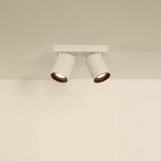 Lucide Nigel - opbouwspot - 20 x 10 x 11,3 cm - 2 x 5W dimbaar incl.- dim tot warm - wit