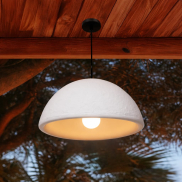 New Garden Luna 40 - hanglamp - Ø 38,6 x 22 cm - IP44 - wit