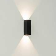 Artdelight Vegas - wandlamp - 5 x 5 x 15 cm - 2 x 1,5W LED incl. - IP65 - zwart