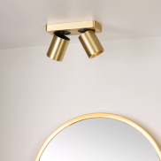 Lucide Nigel - opbouwspot - 20 x 10 x 11,5 cm - 2 x 5W dimbare LED incl. - dim to warm - mat goud
