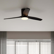 Nova Luce Aloa - plafondventilator met licht en afstandsbediening - Ø 132 x 27,5 cm - 18W LED incl. - zandzwart en zwart hout