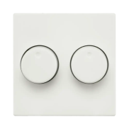 Ion Industries V1/J1 - centraalplaat met dubbelvoudige dimmerknop - mat wit