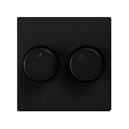 Ion Industries V1/J1 - centraalplaat met dubbelvoudige dimmerknop - mat zwart