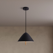 Nova Luce Oros - hanglamp - Ø 40 x 150 cm - 17W LED incl. - zandzwart