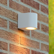 Lucide Zora Round 1 - buiten wandverlichting - 6,5 x 9 x 8 cm - 5W dimbare LED incl. - wit