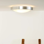 Lucide Fresh 2 - plafondverlichting - Ø 35 x 10 cm - IP44 - geborsteld aluminium