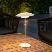 New Garden Sardinia 40 - oplaadbare tafellamp - Ø 22 x 40 cm - 6W dimbare LED incl. - IP44 - wit