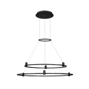 Nova Luce Dion - magnetische cirkelvormige structuur - Ø 80 x 150 cm - 200W LED incl. - zandzwart