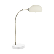 Searchlight Astro - tafellamp - 15 x 49 cm - zwart, chroom en opaal