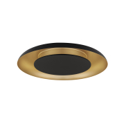 Nova Luce Epos - plafondlamp - Ø 60 x 6 cm - 38W dimbare LED incl. - zandzwart en geborsteld goud